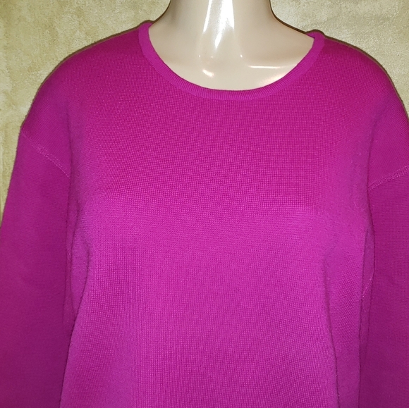 Nordstrom 100% Merino Wool Fuchsia Pullover Sweate - Picture 4 of 5